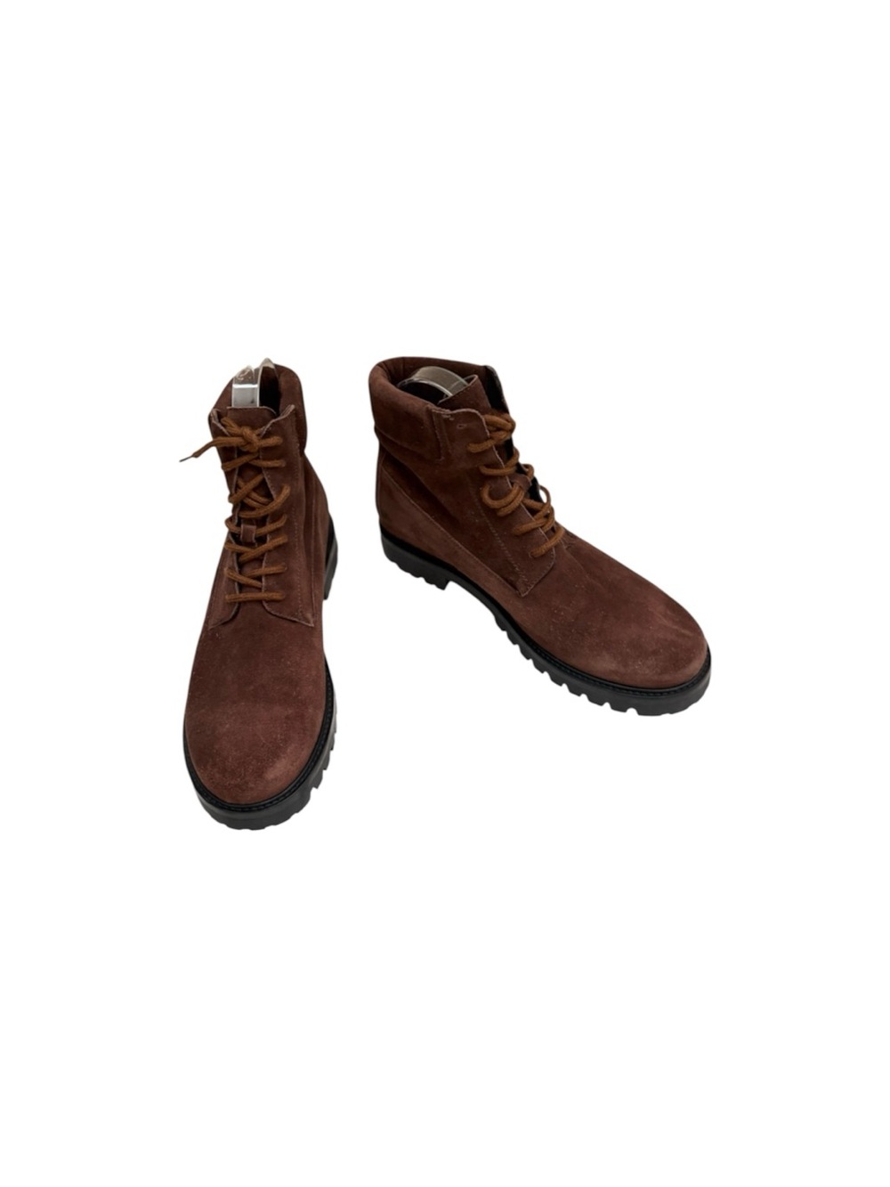 Vince Burgundy Suede Round Toe Leather Lace-Up Combat Bootie Eur 39, 9M
